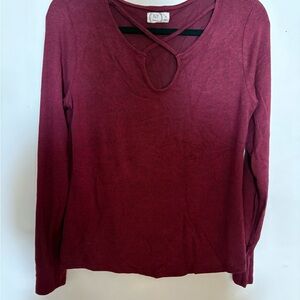 Maurices Deep Red Long Sleeve Top